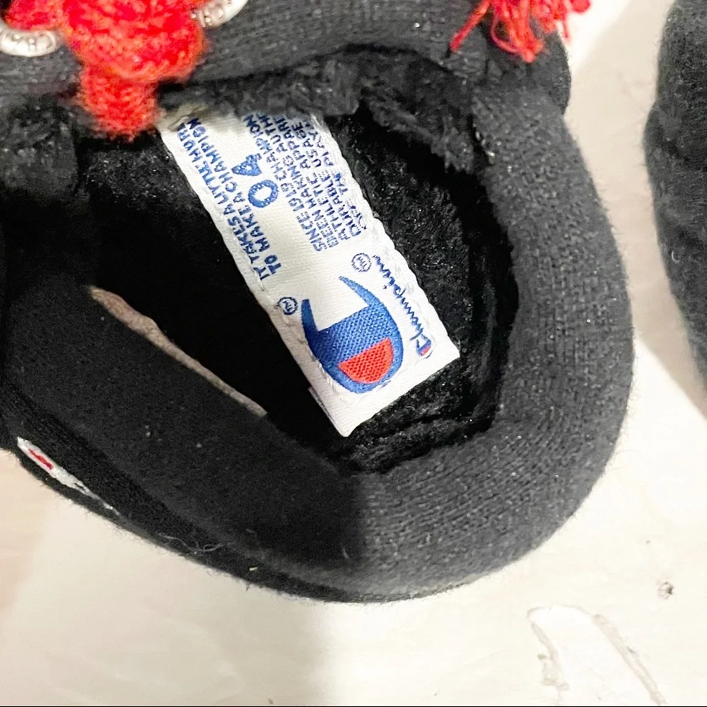 Champion Toddler 4T Black Plush‎ Slippers